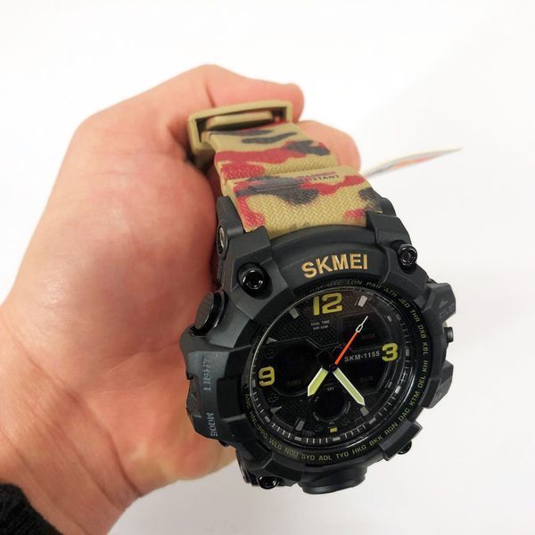 Часы наручные мужские SKMEI 1155BAG RED CAMO, брендовые мужские часы. Цвет: красный камуфляж ws94636-1 фото