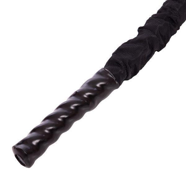 Канат для кросфіту в захисному рукаві Combat Battle Rope BATTLE ROPE Zelart FI-5719-12 12м чорній FI-5719-12 фото