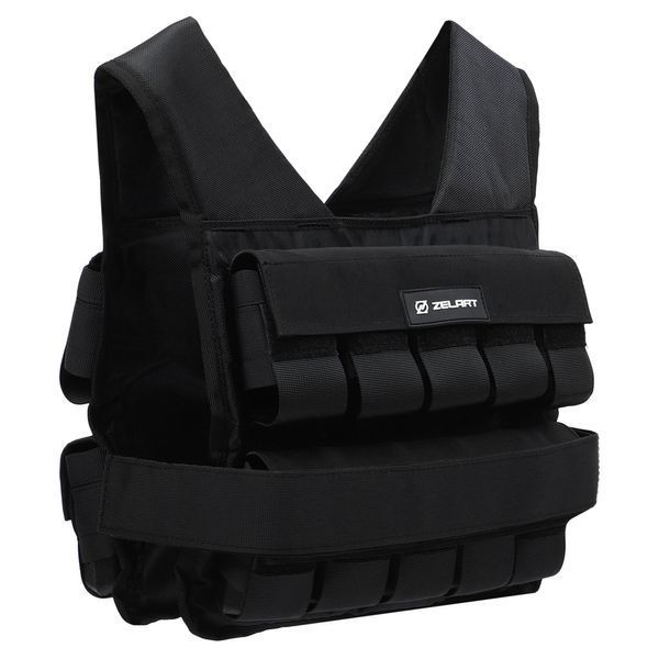 Жилет утяжелитель с регулируемым весом Zelart WEIGTH VEST TA-7815-20 вес-1-20кг черный TA-7815-20 фото