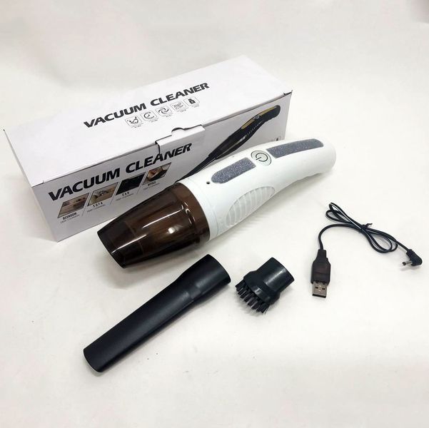 Пылесос автомобильный Car Vacuum Cleaner HY05 на АККУМУЛЯТОРЕ. Цвет: белый ws61597-1 фото