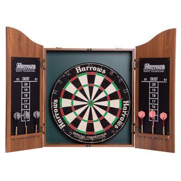 Дартс с кабинетом для мишени из Сизаля Sisal 6 дротиков и мишень Harrows PROS CHOICE COMBO SET JE14D 46 см JE14D фото