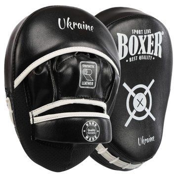 Лапа боксерська вигнута тренувальна Кожвініл BOXER NEW 2013-N 23х19х4,5см 2штуки р. Універсальний розмір рукавички 2013-N фото