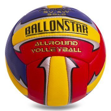 Мяч волейбольный BALLONSTAR LG2078 №5 PU красный-желтый-синий LG2078 фото