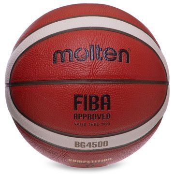 Мяч баскетбольный MOLTEN FIBA APPROVED B7G4500 размер 7 коричневый B7G4500 фото