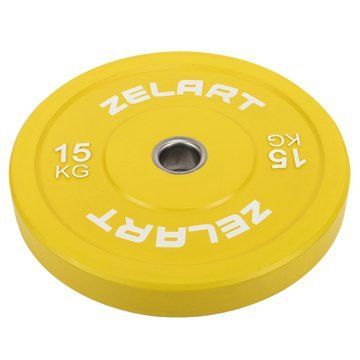 Бамперные диски резиновые Zelart TA-7797-15 50.6&plusmn;0.2мм 15кг желтый TA-7797-15 фото