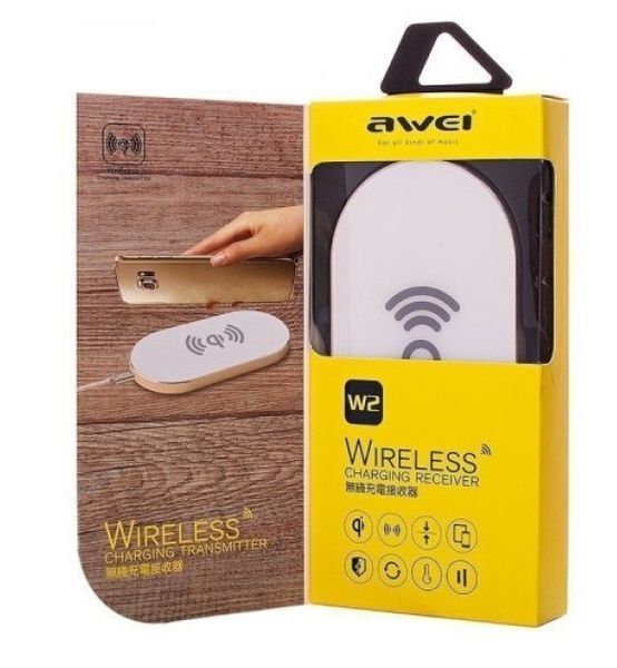 Бездротовий зарядний пристрій Awei W2, бездротове заряджання usb для iPhone для андроїд. Колір: чорний ws56917 фото
