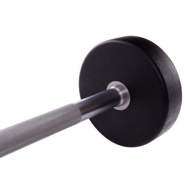 Штанга неразборная с фиксированным весом прямая полиуретановая Zelart Urethane Barbell TA-2689-30 длина-107см 30кг черный-салатовый TA-2689-30 фото