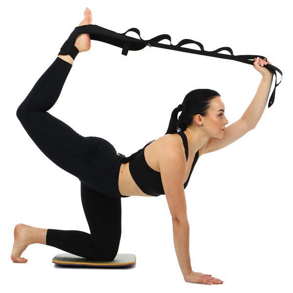 Лента стропа с петлями для растяжки STRETCHING STRAP EZOUS I-01 8 петель черный I-01 фото