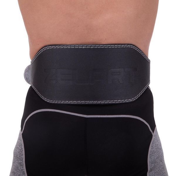 Пояс атлетический кожаный Zelart SB-165053 спинка-15см размер-XS-XXL черный SB-165053 фото