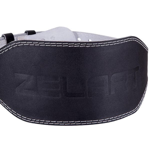 Пояс атлетический кожаный Zelart SB-165053 спинка-15см размер-XS-XXL черный SB-165053 фото