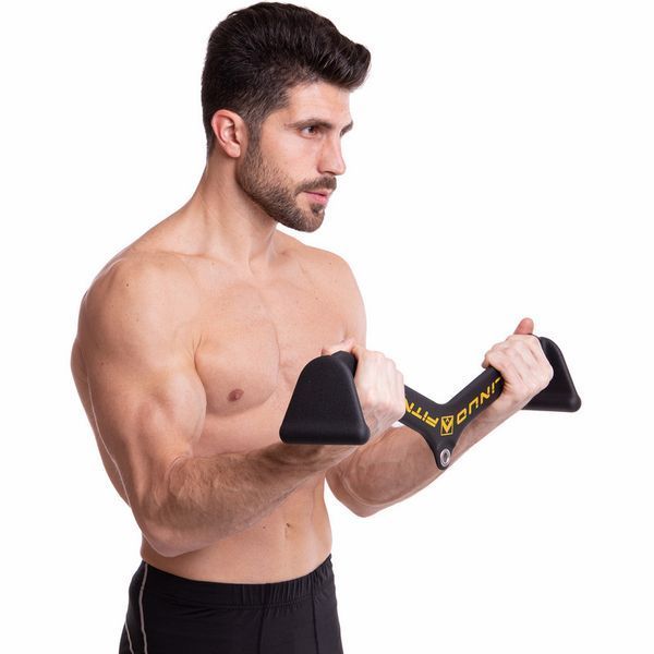 Рукоятка для тяги із середнім хватом Mide Grip нековзне покриття LINUO FITNESS TA-3700-56 54см чорний TA-3700-56 фото