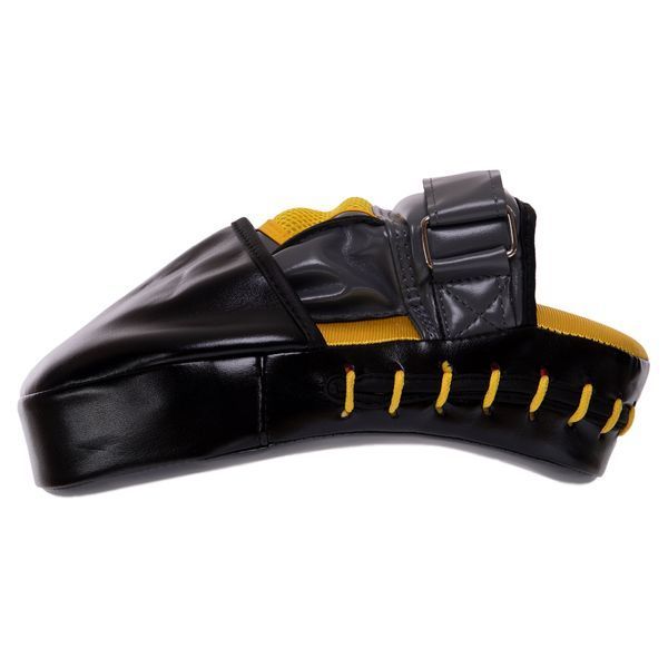 Лапа боксерская изогнутая PVC Zelart BO-7254 25x18x8см 1штука черный-серый-желтый BO-7254 фото