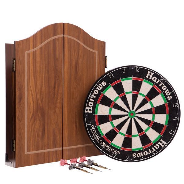 Дартс с кабинетом для мишени из Сизаля Sisal 6 дротиков и мишень Harrows PROS CHOICE COMBO SET JE14D 46 см JE14D фото