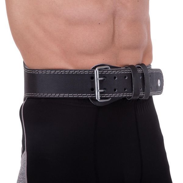 Пояс атлетический кожаный Zelart SB-165053 спинка-15см размер-XS-XXL черный SB-165053 фото