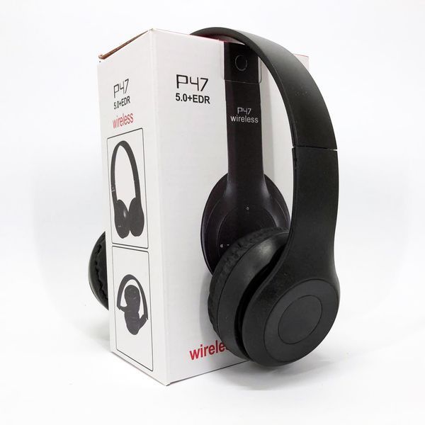 Беспроводные наушники Bluetooth Wireless Headset P47 Black Гарнитура для ПК, телефона с микрофоном ws62538 фото