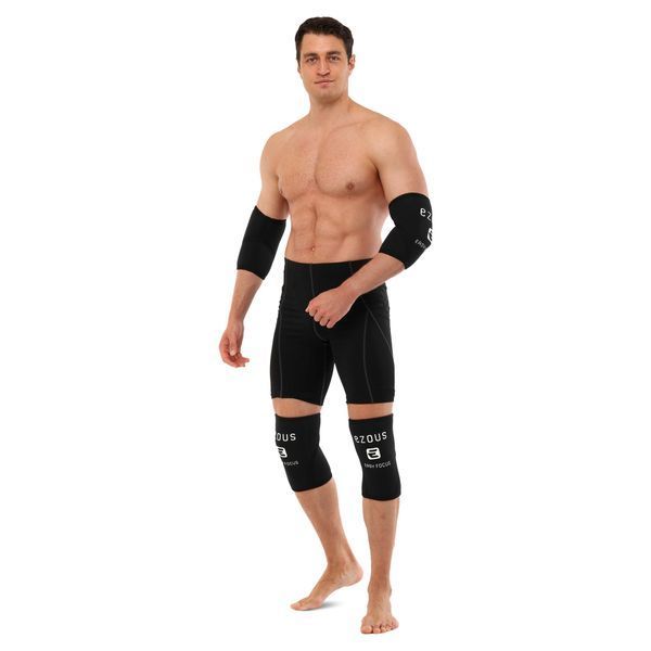 Налокотники для жима 2штуки ELBOW SLEEVE EZOUS A-03 2шт S-XL черный M A-03 фото