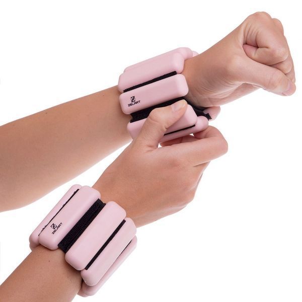 Обтяжувачі-браслети для рук ніг з силіконовим покриттям Zelart FITNESS BRACELETS TA-3274 2x0,5кг рожевий TA-3274 фото