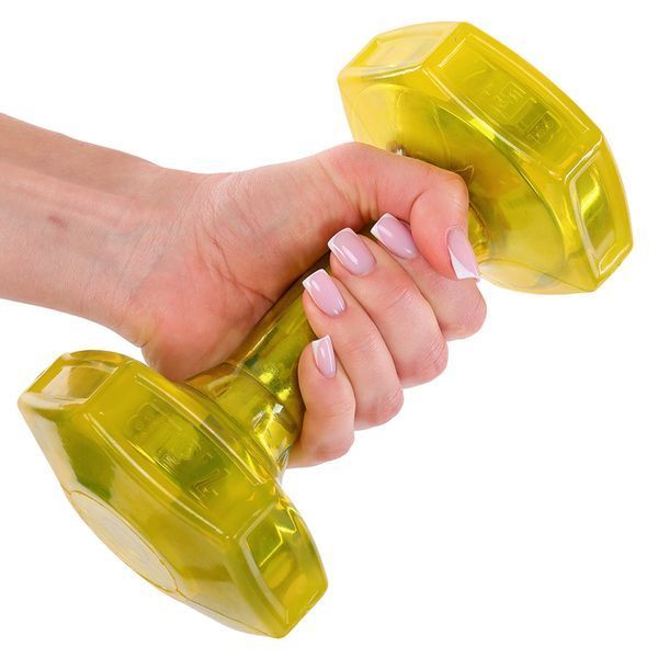 Гантель для фитнеса с TPU покрытием Zelart Jelly Urethane Coated Dumbbells TA-2946-7_5LB 1шт 3,4кг желтый TA-2946-7_5LB фото