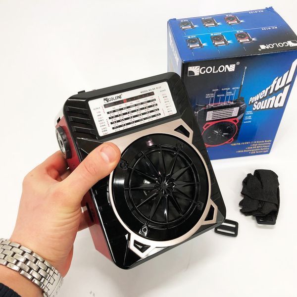 Радиоприемник GOLON RX-9122 портативная колонка всеволновое переносное радио FM фонарь LED. Цвет: красный ws69498 фото