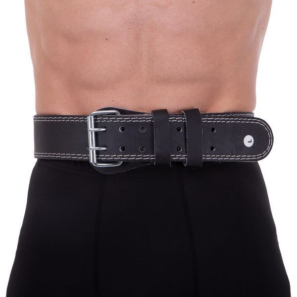 Пояс атлетический кожаный Zelart SB-165053 спинка-15см размер-XS-XXL черный SB-165053 фото
