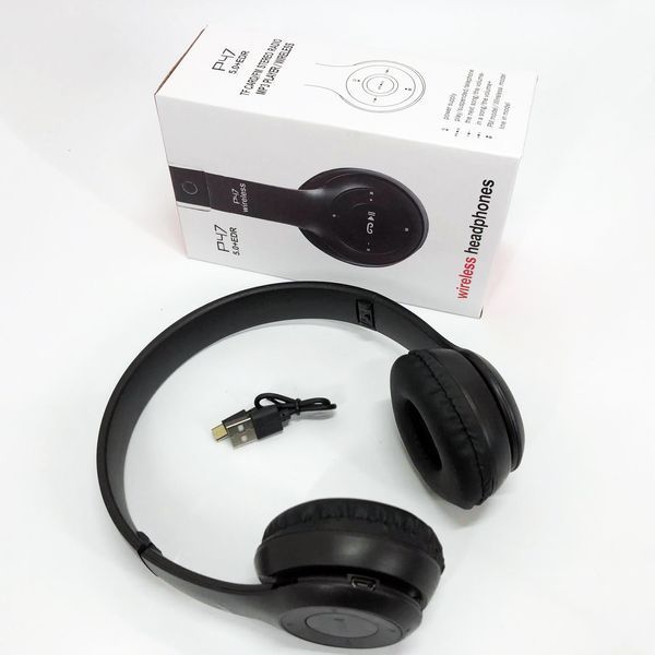 Беспроводные наушники Bluetooth Wireless Headset P47 Black Гарнитура для ПК, телефона с микрофоном ws62538 фото