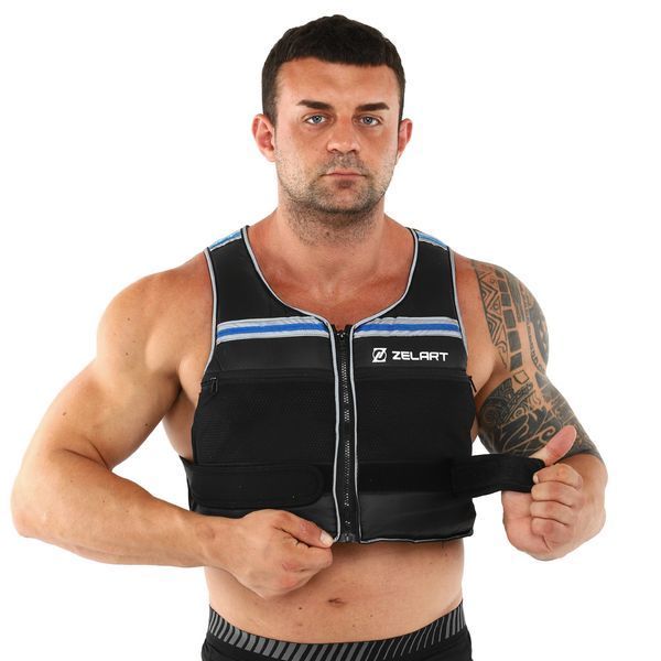 Жилет утяжелитель с регулируемым весом Record WEIGTH VEST XB9201 вес-0,5-10 кг черный XB9201 фото
