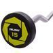 Штанга нерозбірна з фіксованою вагою вигнута поліуретанова Zelart Urethane Barbell TA-2690-15 довжина-104см 15кг чорний-салатовий TA-2690-15 фото 2
