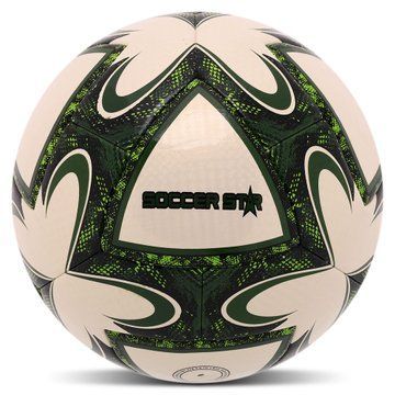 М'яч футбольний HYBRID SOCCER STAR TO-TOWN FB-4491 №5 PU білий-зелений FB-4491 фото