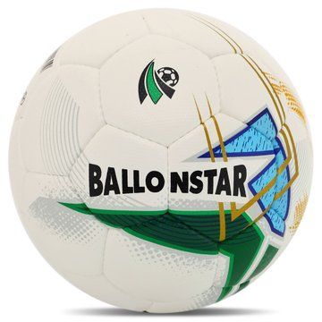 М'яч футбольний HYBRID BALLONSTAR FB-4354 №5 PU білий-зелений FB-4354 фото