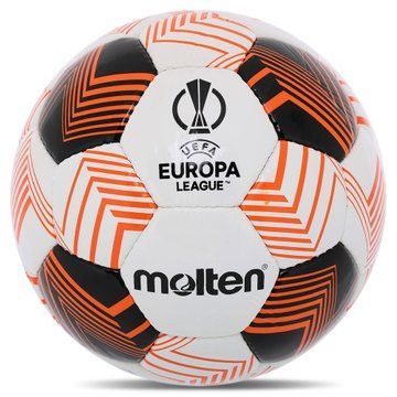 М'яч футбольний MOLTEN UEFA EUROPA LEAGUE F5U2100-34 №5 PU білий-чорний-помаранчевий F5U2100-34 фото