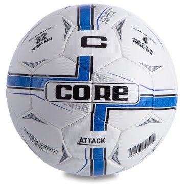 Мяч футзальный CORE ATTACK Grain CRF-042 №4 PU белый-синий CRF-042 фото