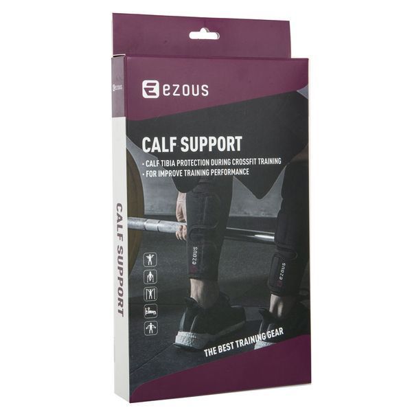Захист гомілки для важкої атлетики CALF SUPPORT EZOUS A-08 2шт чорний A-08 фото