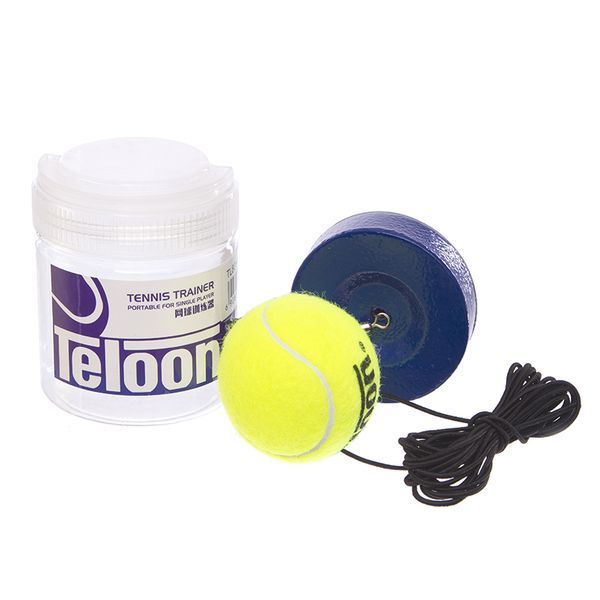 Тренажер для большого тенниса - мяч на резинке с утяжелителем TELOON TENNIS TRAINER TL801-5-Coach1 салатовый-черный TL801-5-Coach1 фото