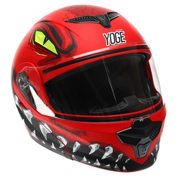 Мотошлем модуляр (flip-up) YOGE Пасть дракона M-9403-3 M-L красный-черный L (58-61) M-9403-3 фото