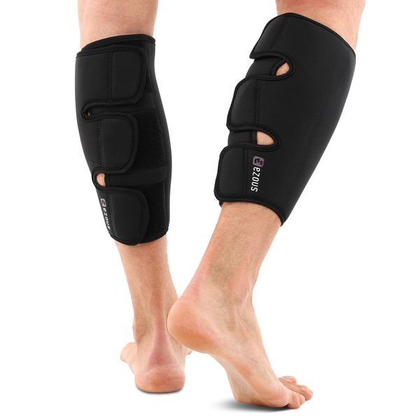 Захист гомілки для важкої атлетики CALF SUPPORT EZOUS A-08 2шт чорний A-08 фото