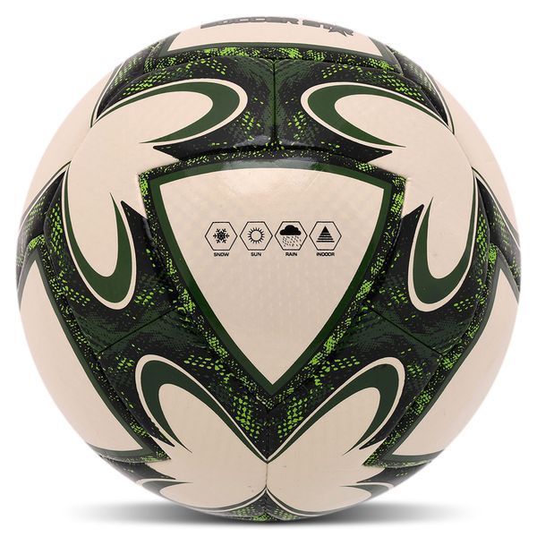 М'яч футбольний HYBRID SOCCER STAR TO-TOWN FB-4491 №5 PU білий-зелений FB-4491 фото