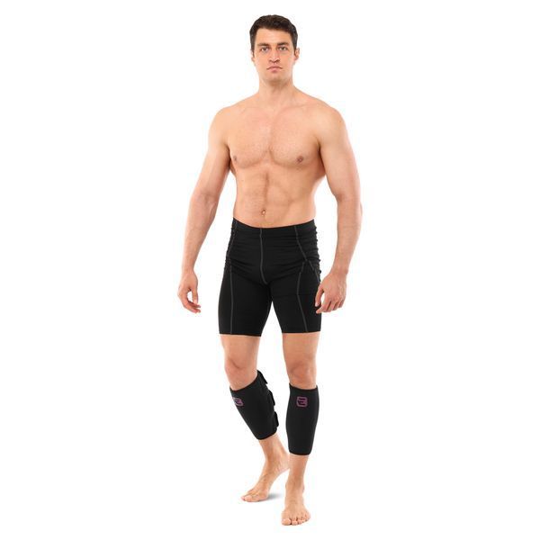 Захист гомілки для важкої атлетики CALF SUPPORT EZOUS A-08 2шт чорний A-08 фото