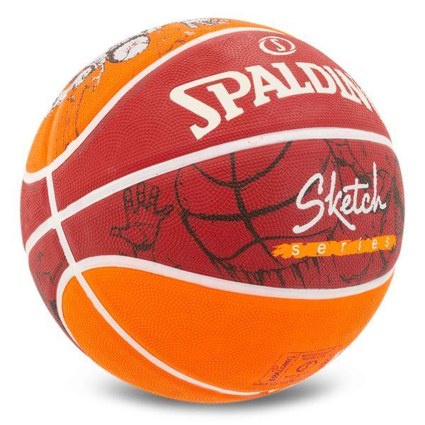 Мяч баскетбольный резиновый SPALDING SKETCH CRACK 84451Y размер 7 красный 84451Y фото