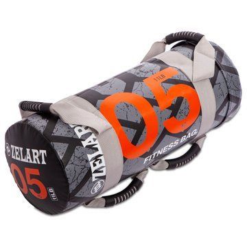 Мешок утяжелитель для функционального тренинга Power Bag Zelart FI-0899-5 5кг черный-оранжевый FI-0899-5 фото