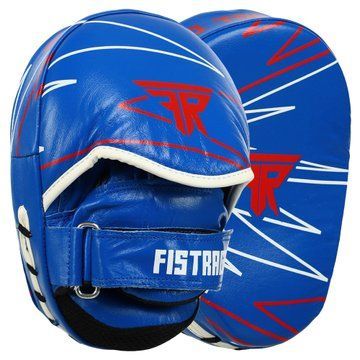 Лапа боксерская изогнутая тренировочная кожа FISTRAGE PRO TRAINING VL-9351 17х4х22см 2штуки синий VL-9351 фото