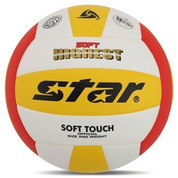 Мяч волейбольный STAR SOFT HIGHEST VB425-34S №5 PU белый-желтый-красный VB425-34S фото