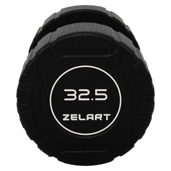 Гантель цільна професійна CPU покриття Zelart TA-3111-32_5 1шт 32,5кг чорний TA-3111-32_5 фото