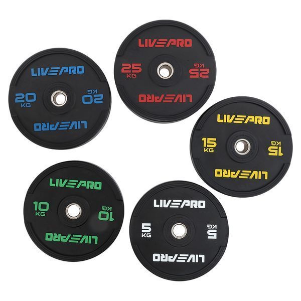 Бамперные диски резиновые Bumper Plates LiveUp LP8331-25 o50.5мм 25кг черный LP8331-25 фото