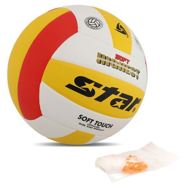 Мяч волейбольный STAR SOFT HIGHEST VB425-34S №5 PU белый-желтый-красный VB425-34S фото
