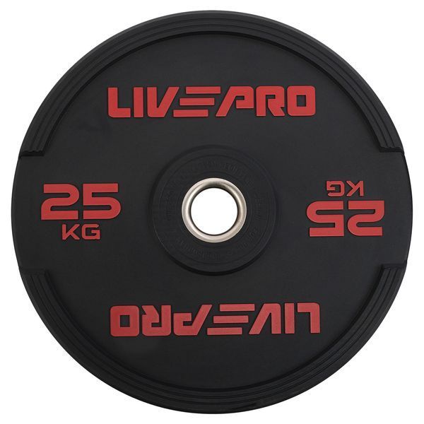 Бамперные диски резиновые Bumper Plates LiveUp LP8331-25 o50.5мм 25кг черный LP8331-25 фото