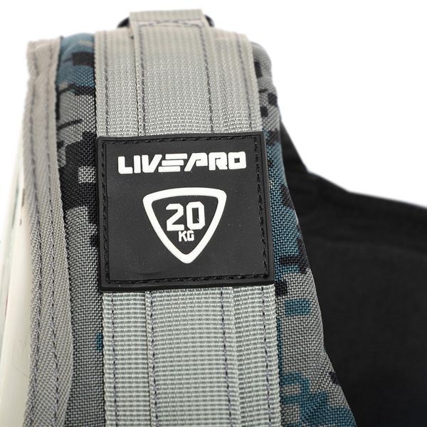 Жилет обтяжувач із регульованою вагою LiveUp WEIGTH VEST LP8195-20 вага-1-20кг чорний-сірий LP8195-20 фото