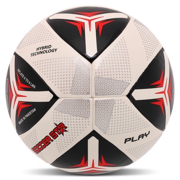 Мяч футбольный HYBRID SOCCER STAR FB-4471 №5 PU белый-красный FB-4471 фото
