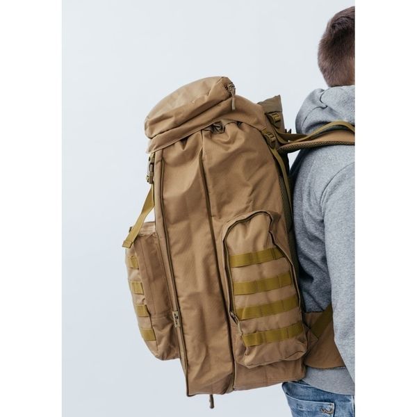 Армійський рюкзак тактичний 70 л Водонепроникний туристичний рюкзак. Колір: койот ws81115 фото
