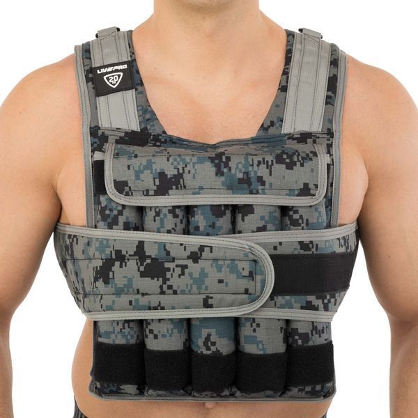 Жилет обтяжувач із регульованою вагою LiveUp WEIGTH VEST LP8195-20 вага-1-20кг чорний-сірий LP8195-20 фото