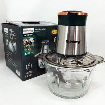 Блендер стационарный Rainberg RB-2201 измельчитель кухонный 1300W стекло на 2 л двойное лезвие чоппер ws11661 фото